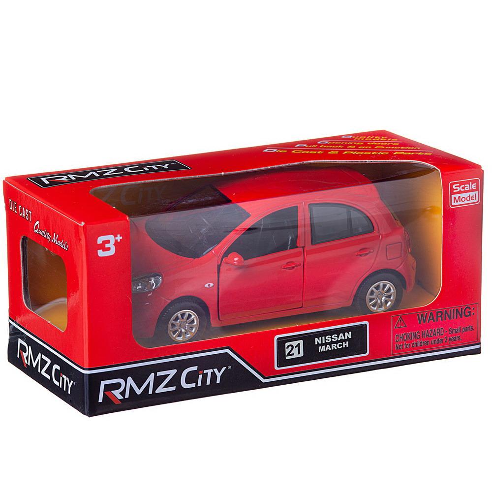 Машина металлическая RMZ City серия 1:32 Nissan March (Micra), инерционная,  2 цвета в ассортименте зеленый, красный, двери открываются