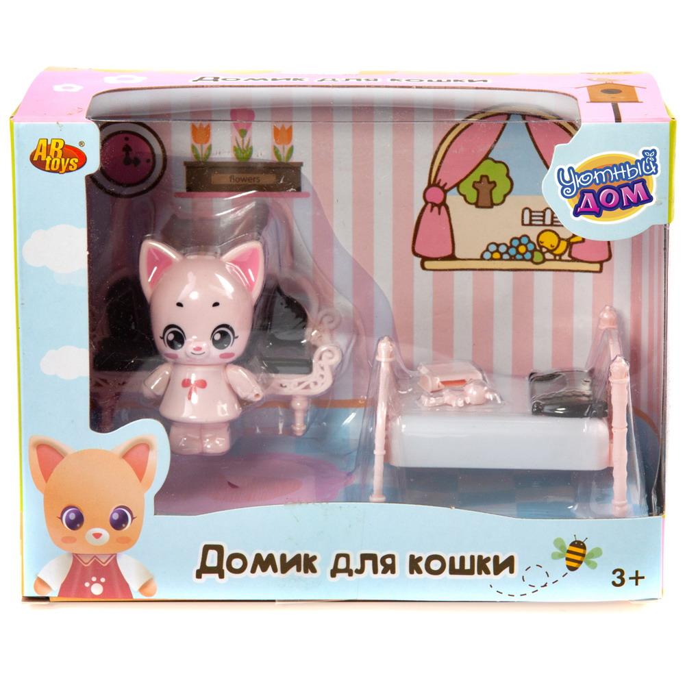 Игровой набор ABtoys Уютный дом Домик для кошки малый. Спальня (кровать,  диван и другие предметы) | купить, цена, отзывы