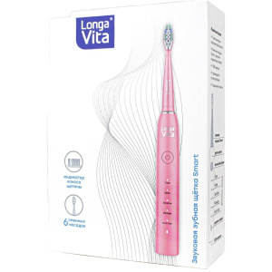 Зубная щетка Longa Vita Smart для взрослых, звуковая электрическая, розовая
