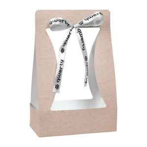 Пакет для цветов QWERTY Корзина с лентой бежевый