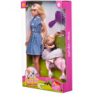 Игровой набор Кукла Defa Lucy Мама на прогулке с дочкой на розовой лошадке, расческа
