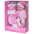 Кукла ABtoys Пупс "Мой малыш" (розовый комбинезон", 35см, в наборе с аксессуарами, со звуковыми эффектами, в коробке