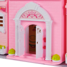 Кукольный дом Junfa "Мой новый дом" с мебелью, большой, сборный, розовый