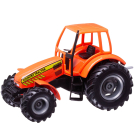 Машинка Welly Трактор с бревнами на прицепе с инерционым механизмом, оранжевый
