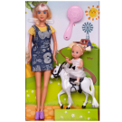 Игровой набор Кукла Defa Lucy Мама на прогулке с дочкой на белой лошадке, расческа