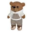 Мягкая игрушка Abtoys Knitted. Мишка вязаный мальчик в белом худи 25см