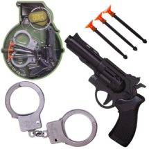Игровой набор Abtoys Боевая сила Пистолет с 3 пулями на присосках и наручники