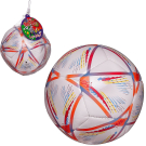Футбольный мяч Junfa с бордово-оранжевыми полосками 22-23 см
