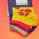 Набор детских носков для 4 пары укороченные размер 16-18 желтые/фиолетовые