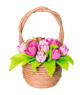 Топиарий Цветы из фоамирана "Тюльпаны в корзинке" 10 см