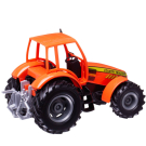 Машинка Welly Трактор с бревнами на прицепе с инерционым механизмом, оранжевый