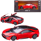 Машина металлическая 1:24 BMW i8, цвет красный, двери и капот открываются