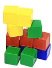 Набор кубиков из выдувной пластмассы с бортиком 12шт