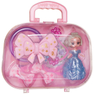 Игровой набор Junfa Розовая сумочка с куколкой-принцессой в голубом платье и украшениями