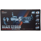 Бластер "Blaze Storm" серо-голубой с 20 мягкими пулями, автоматическая стрельба, в коробке
