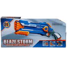 Бластер "Blaze Storm" синий с 20 мягкими пулями, механический, в открытой коробке