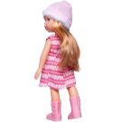 Кукла ABtoys Времена года 32 см в розово-белом вязаном платье без рукавов и шапке