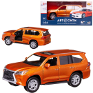 Машинка металлическая Abtoys АвтоСити 1:36 Кроссовер семейный инерционный с открывающими передними дверцами оранжевый свет звук