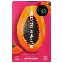 Подарочный набор ORGANIC SHOP для волос "SUPER GLOW" Шампунь для волос "Сияние и блеск. Papaya & Arginine", Бальзам для волос "Сияние и блеск. Papaya & Arginine", 200 мл + 200 мл Подарочный набор ORGANIC SHOP для волос "SUPER GLOW" Шампунь для волос "Сияние и блеск. Papaya & Arginine", Бальзам для волос "Сияние и блеск. Papaya & Arginine", 200 мл + 200 мл