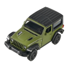 Машина металлическая RMZ City серия 1:32 Jeep Rubicon 2021 закрытый верх, инерционный механизм, зеленый матовый цвет, двери открываются.