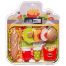 Игровой набор Abtoys Гастромаркет Набор продуктов (бутерброд, сэндвич, картошка, напиток) на подносе