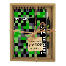 Набор CENTRUM Блокнот Кубики зеленые А5, 60 листов+Ручка шариковая автоматическая прорезиненная
