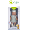 Пупс JUNFA Pure Baby 25см в сером платье, шапочке, носочках