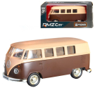 Машинка металлическая Uni-Fortune RMZ City серия 1:32 Автобус инерционный Volkswagen Type 2 (T1) Transporter, цвет матовый бежевый с коричневым, двери открываются