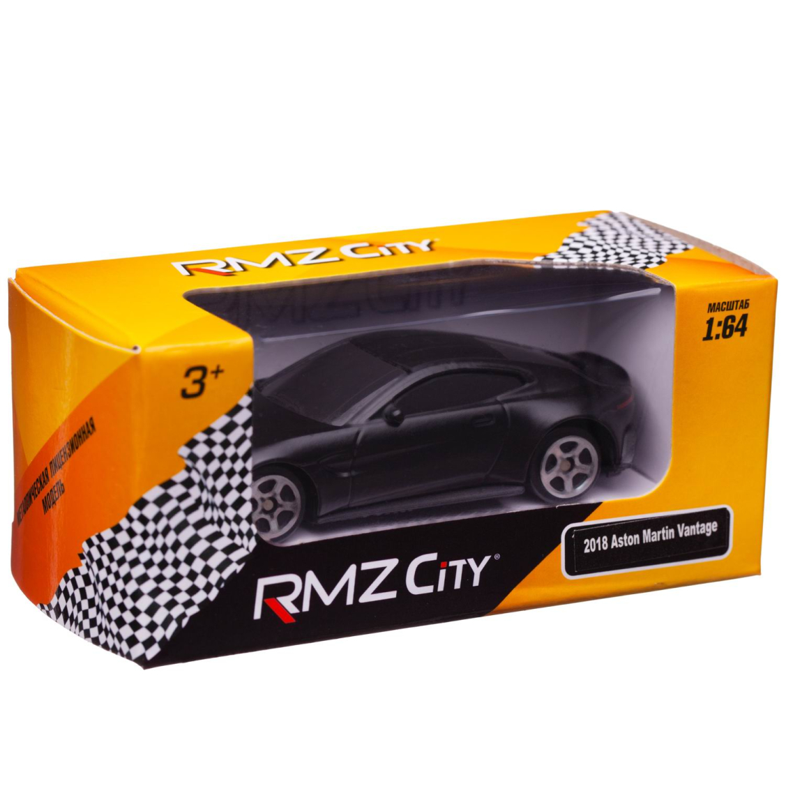 Машинка металлическая Uni-Fortune RMZ City 1:64 Aston Martin Vantage 2018  (цвет черный матовый) | купить, цена, отзывы