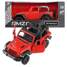 Машина металлическая RMZ City серия 1:32 Jeep Rubicon 2021 открытый верх, инерционный механизм, красный матовый цвет, двери открываются.