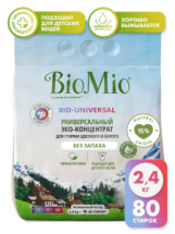 BioMio Стиральный порошок Универсальный Концентрат без запаха 2,4кг