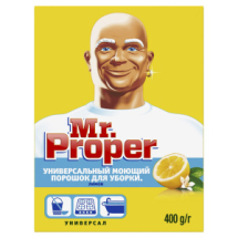 MrProper Порошок моющий для уборки Универсал Лимон с отбеливателем 400г