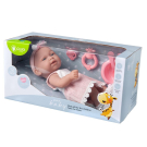 Пупс JUNFA Pure Baby 30см в розовом платье, носочках, повязке, с аксессуарами