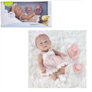 Пупс JUNFA Pure Baby 30см в розовом платье, носочках, повязке, с аксессуарами