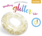 Круг надувной INTEX TRANSPARENT GLITTER золотой с блестками 9+