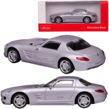 Машина металлическая 1:43 Mercedes SLS, цвет серебрянный Машина металлическая 1:43 Mercedes SLS, цвет серебрянный