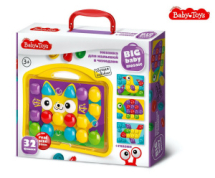 Мозаика для малышей Десятое королевство Baby Toys "Котик" в чемодане d4,5/32 элемента