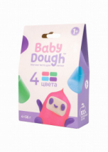 BabyDough Тесто для лепки 4 шт/65 г в коробке розовый щипок №1