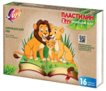 Пластилин ЛУЧ ZOO, длинный брусок 15г, 16 цветов