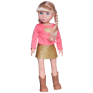 Кукла в розовой кофте и золотой юбке 36 см