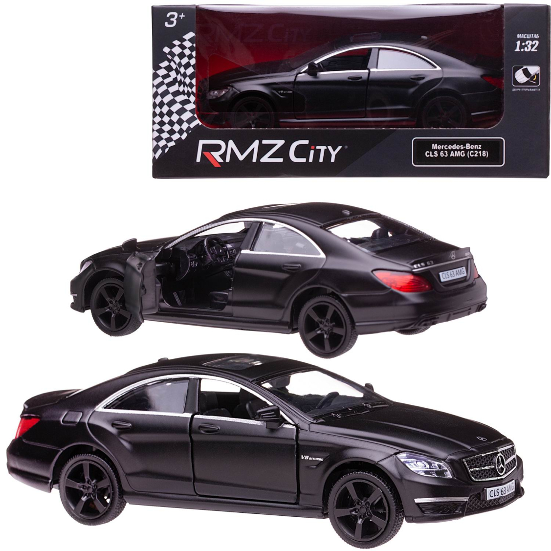 Машинка металлическая Uni-Fortune RMZ City серия 1:32 Mercedes Benz CLS 63  AMG, инерционная, черный матовый цвет, двери открываются | купить, цена,  отзывы