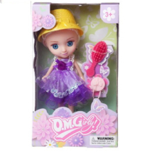Кукла ABtoys Цветочная фантазия в сиреневом платье 16,5 см с игровыми предметами
