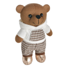 Мягкая игрушка Abtoys Knitted. Мишка вязаный мальчик в белом худи 25см