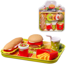 Игровой набор Abtoys Гастромаркет Набор продуктов (бутерброд, сэндвич, картошка, напиток) на подносе