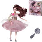 Кукла Junfa Atinil (Атинил) Цветочная гармония (в бледно-розовом платье) в наборе с букетом, 28см, шатенка