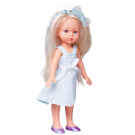 Кукла ABtoys Времена года 32 см в голубом сарафане в белый горошек