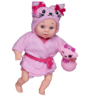 Пупс ABtoys Baby Ardana 23см, в банном халате и игрушкой "Кошечка", в коробке