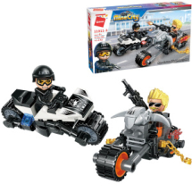 Конструктор Qman серия MineCity Противостояние на мотоциклах: полицейский против преступника 142 детали Конструктор Qman серия MineCity Противостояние на мотоциклах: полицейский против преступника 142 детали