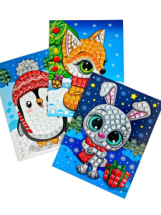 Новый год Разноцветная мозаика (3 в 1). Заяц. Пингвин. Лиса