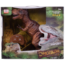 Динозавр Junfa на р/у Тиранозавр Рекс, коричневый, пускает пар, звук, свет